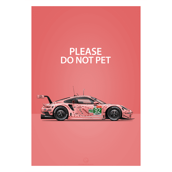 PORSCHE 911 RSR 'PINK PIG' - DO NOT PET WALL ART