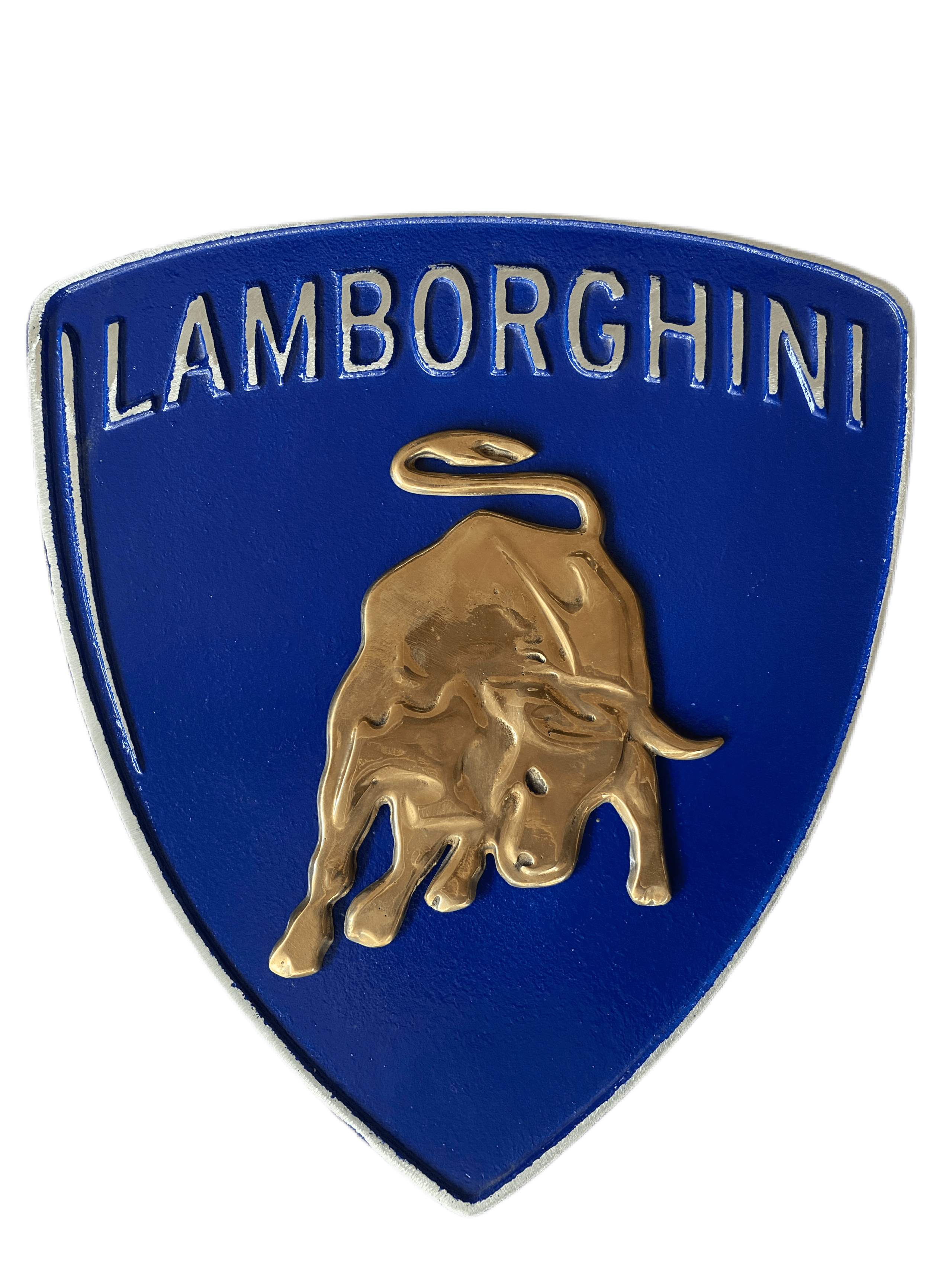 Lamborghini Shield Aluminium with Brass Bull Sign